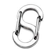 Karabinhage med fjederlukker. Rustfri stål. 22 mm